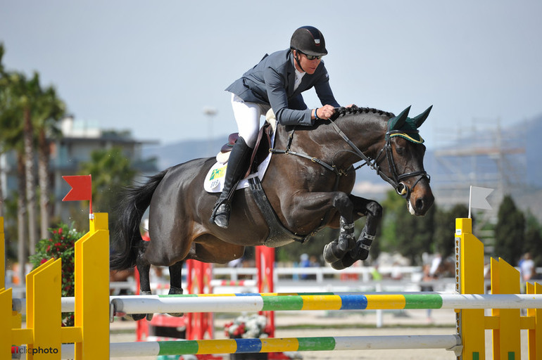 Ireland's Clem McMahon has dominated the youngster classes at the 2016 Spring MET, and today he won both the 7-year-old and the 6-year-old finals. Here seen on Hilton Alibi. Photo (c) Hervé Bonnaud / www.1clicphoto.com. 