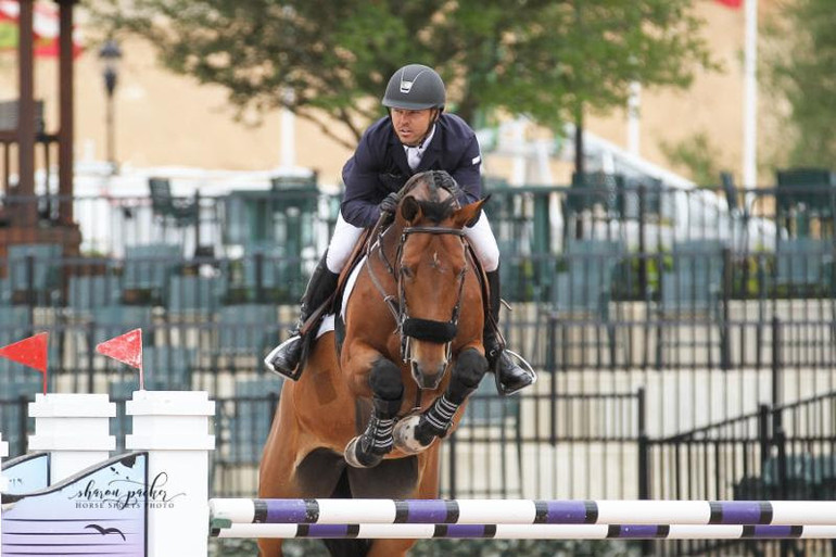 Kent Farrington and Gazelle won the 1.50m Suncast® Welcome at Tryon Spring 3. Photo (c) SharonPackerPhotography. 