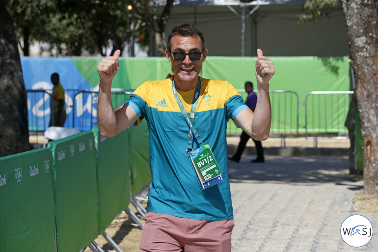 Australia's Chef d'Equipe Stevie Macken was this happy already before the Aussies had done their warm-up. 