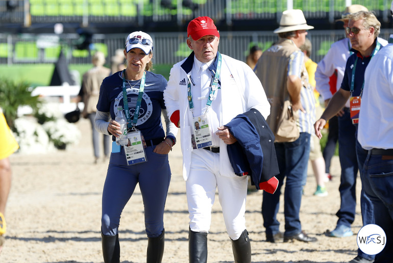 The Olympic couple - American reserve rider Laura Kraut and Nick Skelton that is a member of the British team. 