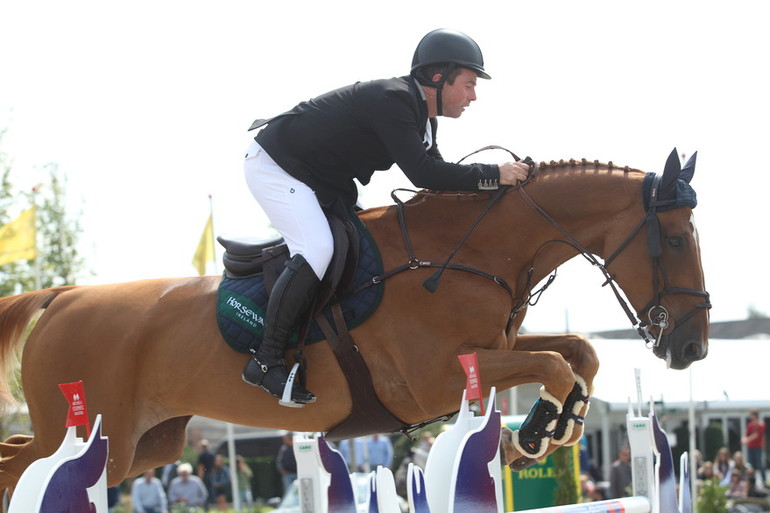 Cian and the 9-year-old gelding Donjo competing at Brussels Stephex Masters last weekend. Photo (c) Oneshot