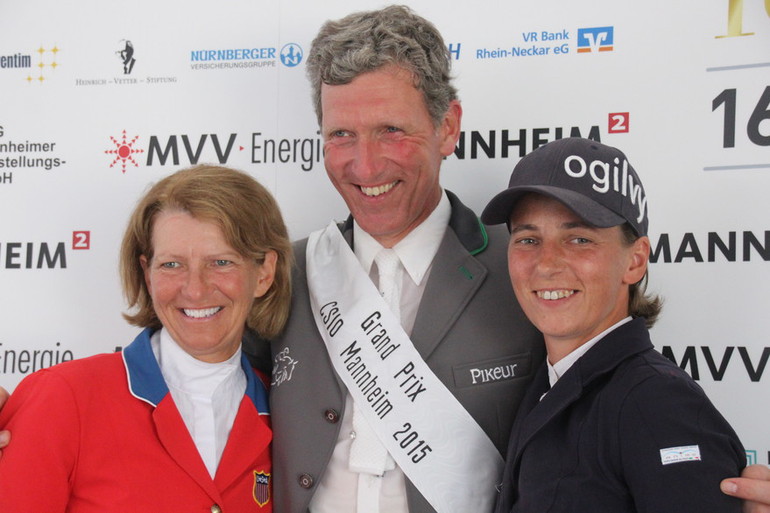 The top three in the Grand Prix of Mannheim! Photo (c) World of Showjumping.