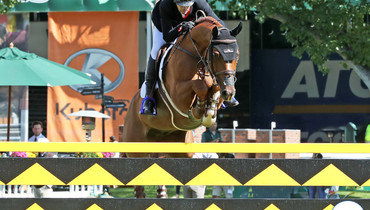 Home hero Eric Lamaze jump to victory in the CANA Cup at the Spruce Meadows 'Masters'