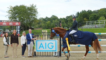 Schuyler Riley and Quilimbo take home the blue ribbon in the $75,000 AIG Jumper Classic FEI CSI5*