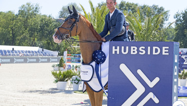 World no.one Steve Guerdat and Victorio des Frotards win the CSI5* Grand Prix at Hubside Jumping