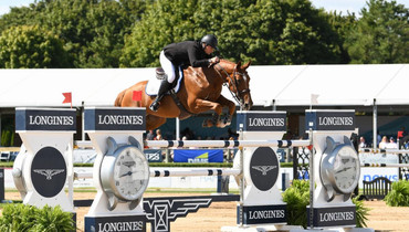 Nicky Galligan rides to top honors in the $75,000 Hampton Classic Grand Prix qualifier presented by Longines
