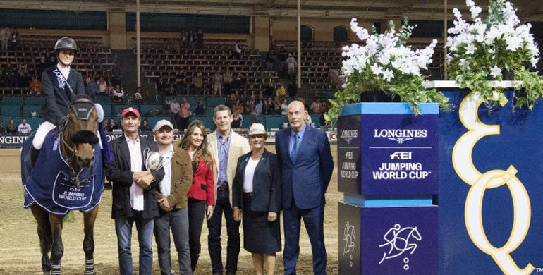 Zazou Hoffman and Samson II take the blue in the $100,000 Longines FEI Jumping World Cup™Del Mar presented by EQ International Real Estate