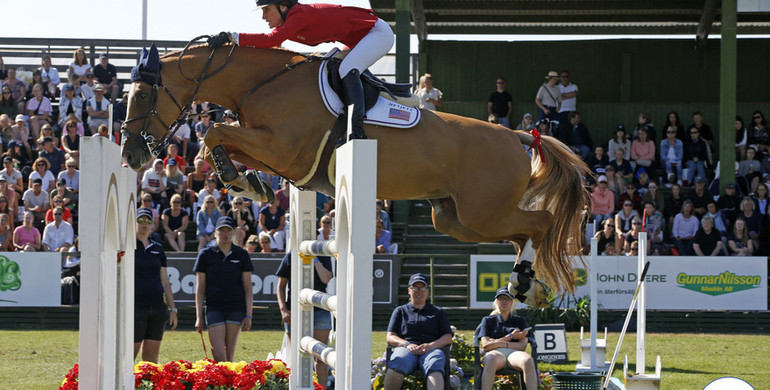 Jessica Springsteen speeds to the win in the 1.50m Grand Prix qualifier in Falsterbo