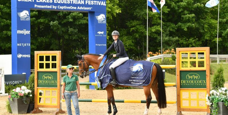 Abigail McArdle and Victorio 5 are victorious in Devoucoux Welcome Stake CSI2* at Great Lakes Equestrian Festival