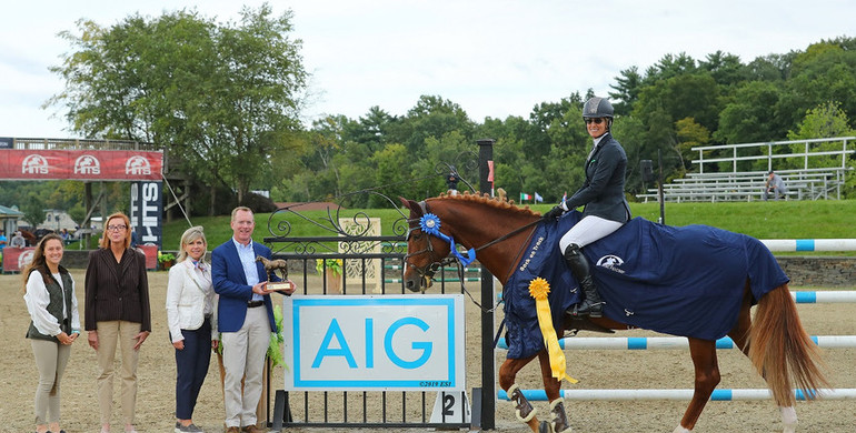 Schuyler Riley and Quilimbo take home the blue ribbon in the $75,000 AIG Jumper Classic FEI CSI5*