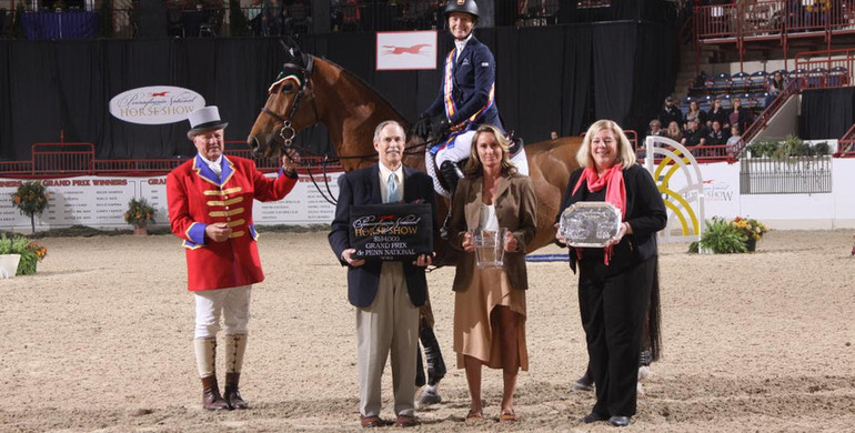 Molly Ashe Cawley takes top honors in the Grand Prix de Penn National at Pennsylvania National Horse Show
