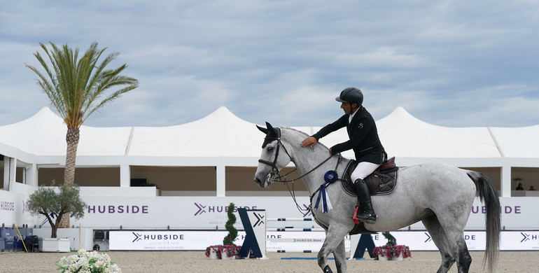 René Lopez and Stalognia win Friday's feature class at Hubside Jumping Grimaud