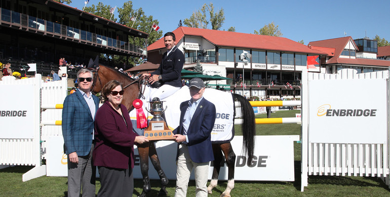Conor Swail and Gamble take the top honours in the CSIO5* 1.50m Enbridge Cup at the Spruce Meadows 'Masters' 2023