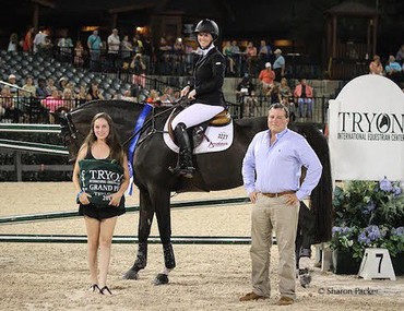 Meagan Nusz and SRI Aladdin in their winning presentation with TIEC Partner Howard Dvorkin and his daughter, Carly Dvorkin. Photo (c) Sharon Packer, www.sharonpacker.com. 