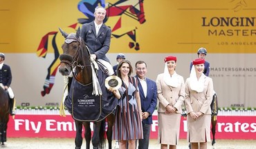 Patrice Delaveau and Lacrimoso 3 HDC. Photo by Longines Masters LA. 