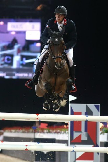 Kevin Staut and For Joy van'T Zorgvliet HDC en route to victory in Paris. Photo (c) Sportfot.