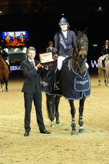 Jessica Mendoza and Spirit T went to the top in Friday's Longines Christmas Cracker at Olympia. Photo (c) Kit Houghton/Hpower.