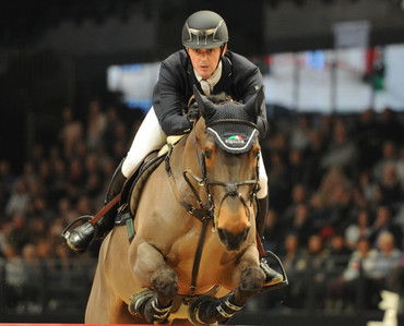 Billy Twomey won the CSI4* Grand Prix in Liverpool riding Diaghilev. Photo (c) Trevor Meeks.