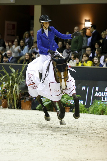 Penelope Leprevost was all smiles after winning on home soil in Bordeaux aboard Nice Stephanie. Photo (c) Tiffany van Halle.