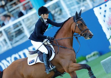 Holsteiner sport horses successfully compete at many show grounds all over the world. Here Lintea Tequila and Edwina Tops-Alexander. 