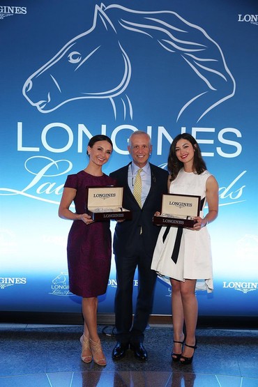 Georgina Bloomberg (L), Mr. Murray Kessler, USEF President (C), and Reed Kessler (R), attend the Longines Ladies Awards ceremony hosted by Longines at the Ronald Reagan Building on May 19, 2017 in Washington D.C. (Getty Images for Longines)