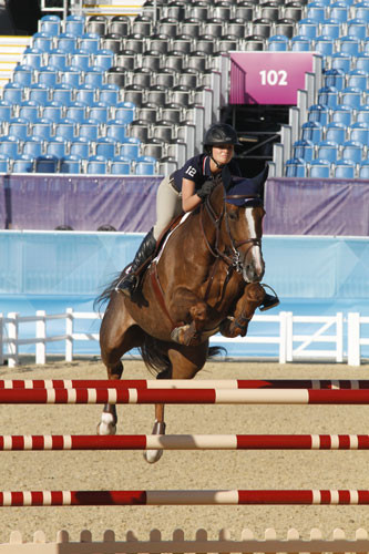 Reed Kessler in the warm-up at Greenwich Park on Cylana.