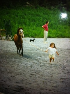 Horses have always been a part of Reed's life; here she's out practising for future trot-ups with her pony