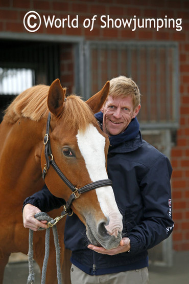 Marcus Ehning with Again du Toultia home at his family's yard in Borken, Germany. 