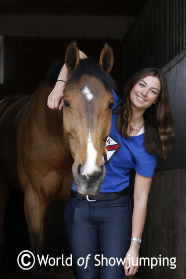 Reed Kessler captured with her beloved Goose in Borken, Germany where she is based at Marcus Ehning's yard.