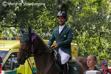 Kamal Bahamdan and Noblesse des Tess on their way to the Olympic medal cermony. Photos (c) Jenny Abrahamsson.