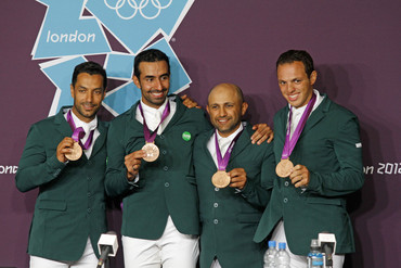 Kamal, HRH Prince Abdullah, Ramzy and Abdullah were all very happy about the bronze medal.