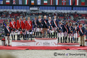 The podium in Herning after the team final! Photo (c) Jenny Abrahamsson.