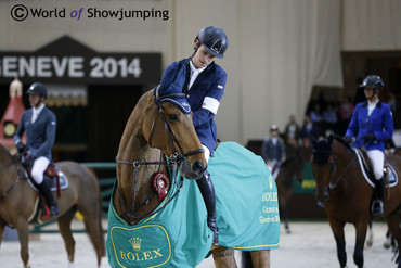 In a league of their own: Scott Brash and Hello Sanctos won the Rolex Grand Prix in Geneva.