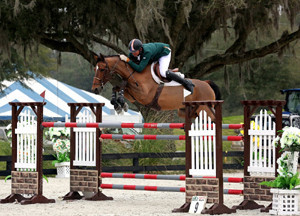 Charlie Jayne and Playboy jump to victory in the $25,000 SmartPak Grand Prix. Photo (c) ESI Photography.