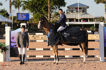 Conor Swail and Simba de la Roque in their winning presentation. Photo (c) Sportfot.