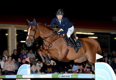 Lucy Davis and Old Oak Farm's Barron go double-clear to win the $50,000 HITS Grand Prix CSI-W2*. Photo (c) ESI Photography.