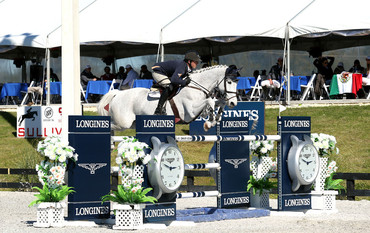 Alex Granato and Gansta on their way to a $5,000 FEI Welcome Stake win at HITS Ocala CSIO4*. Photo (c) ESI Photography.
