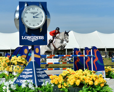 (C) ESI Photography Laura Kraut and Cedric close HITS Ocala CSIO4* with a $150,000 FEI Ocala Grand Prix win. 