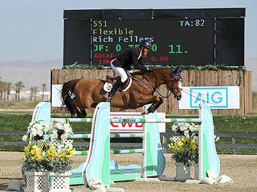 Rich Fellers and Flexible, owned my Harry and Mollie Chapman won Friday's $25,000 SmartPak Grand Prix at HITS Thermal. Photo (c) ESI Photography. 