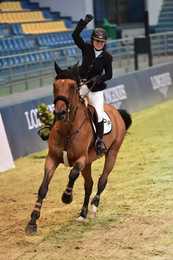 The winner of the UAE showjumping championships: Nadia Taryam riding the 11 year old Zambezi.