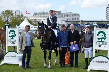 Ole Kristoffer Meland won the CSIO3* Stutteri Ask Grand Prix in Odense on Buckle Up. Photo (c) Ridehesten.