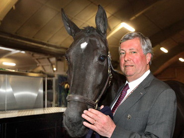 Gerrit-Jan Swinkels (NED), President of Indoor Brabant, died suddenly yesterday at the age of 67. He is pictured here with his horse Tennessee W, ridden by Dutch athlete Henk van de Pol. (Photo: Jacob Melissen)