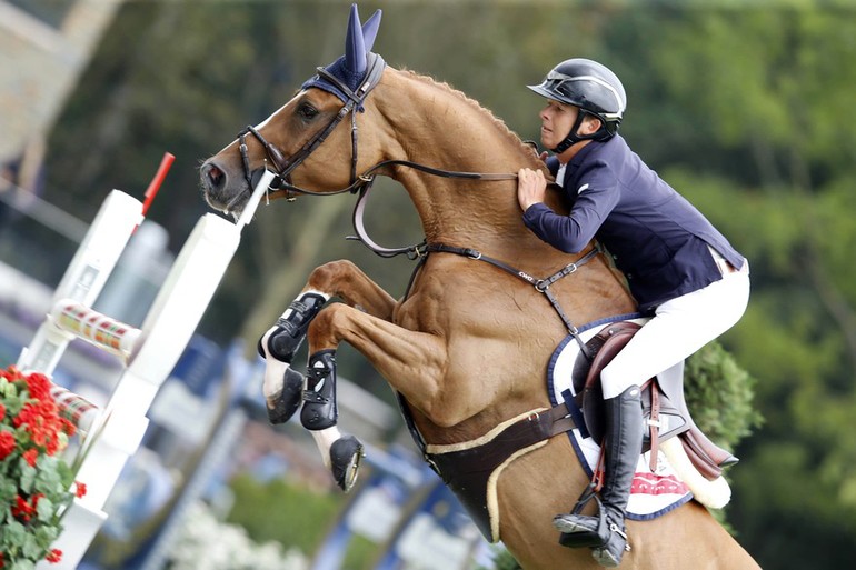 Bertram Allen continues his winning streak, an took home the Elm Rock Prix on Quiet Easy. Photo (c) Stefano Grasso/LGCT.