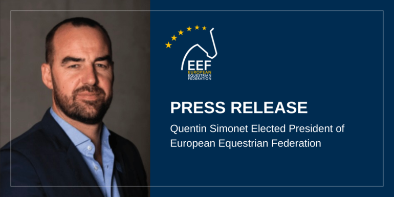 Quentin Simonet has been elected president of European Equestrian Federation. Photo © EEF / Lukasz Kowalski.