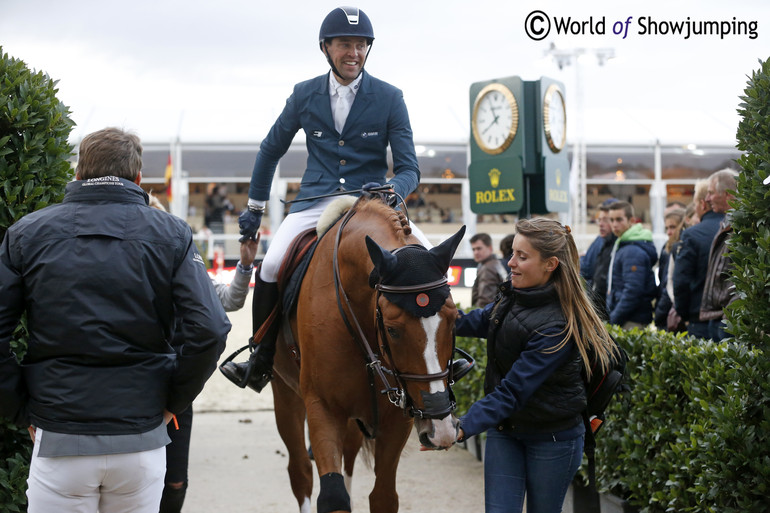 A happy Simon Delestre with Chesall