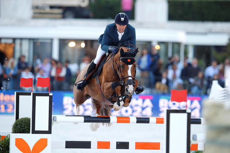 Simon Delestre and Chesall continued their top form today, taking the win in the biggest class in Rome. Photo (c) Stefano Grasso/LGCT.