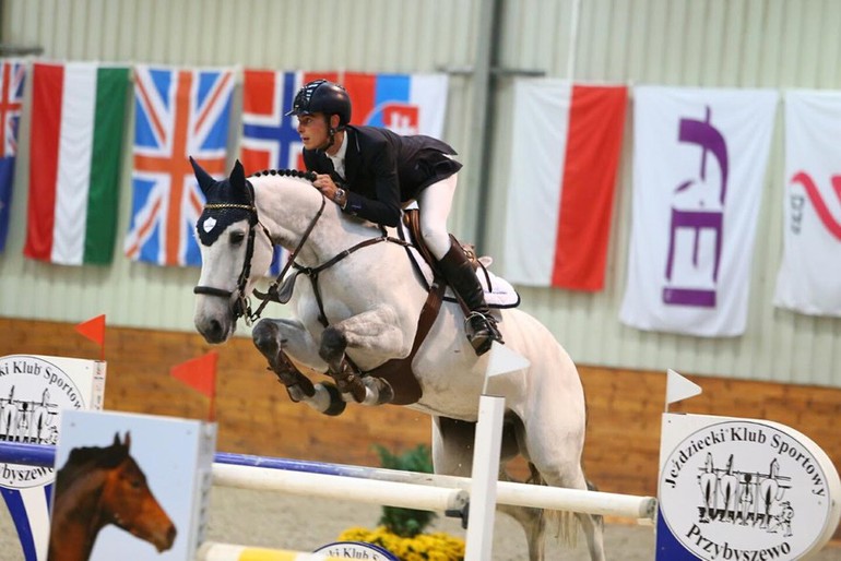 Marcell Marschal won the CSI2 Grand Prix in Leszno. Photo (c) Malgorzata Frysztak.