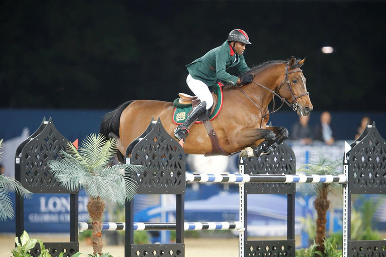 Abdelkebir Ouaddar and the amazing Quickly de Kreisker en route to victory in Doha. Photo (c)  Stefano Grasso / LGCT. 