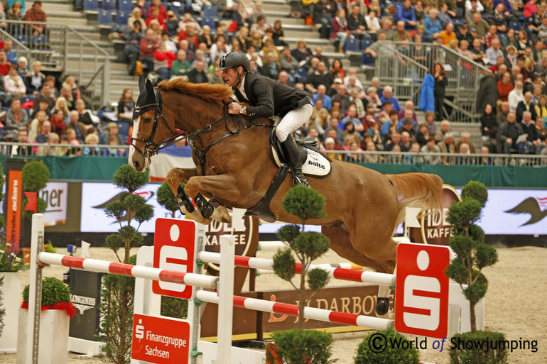 Marcus Ehning with Gaudi in Leipzig 2015. Photo (c) Jenny Abrahamsson.