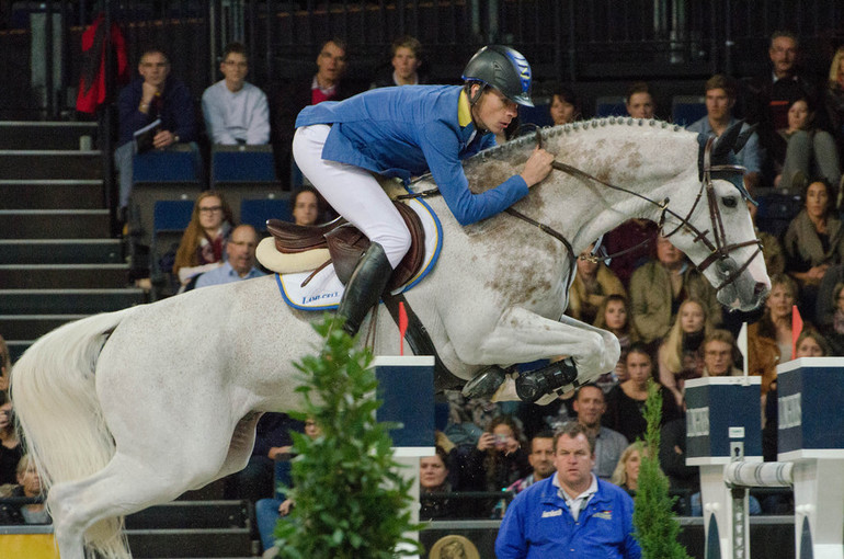 Christian Ahlmann won the Mercedes German Master on Colorit. Photo (c) CJW Photography/Carolin Wortmann.